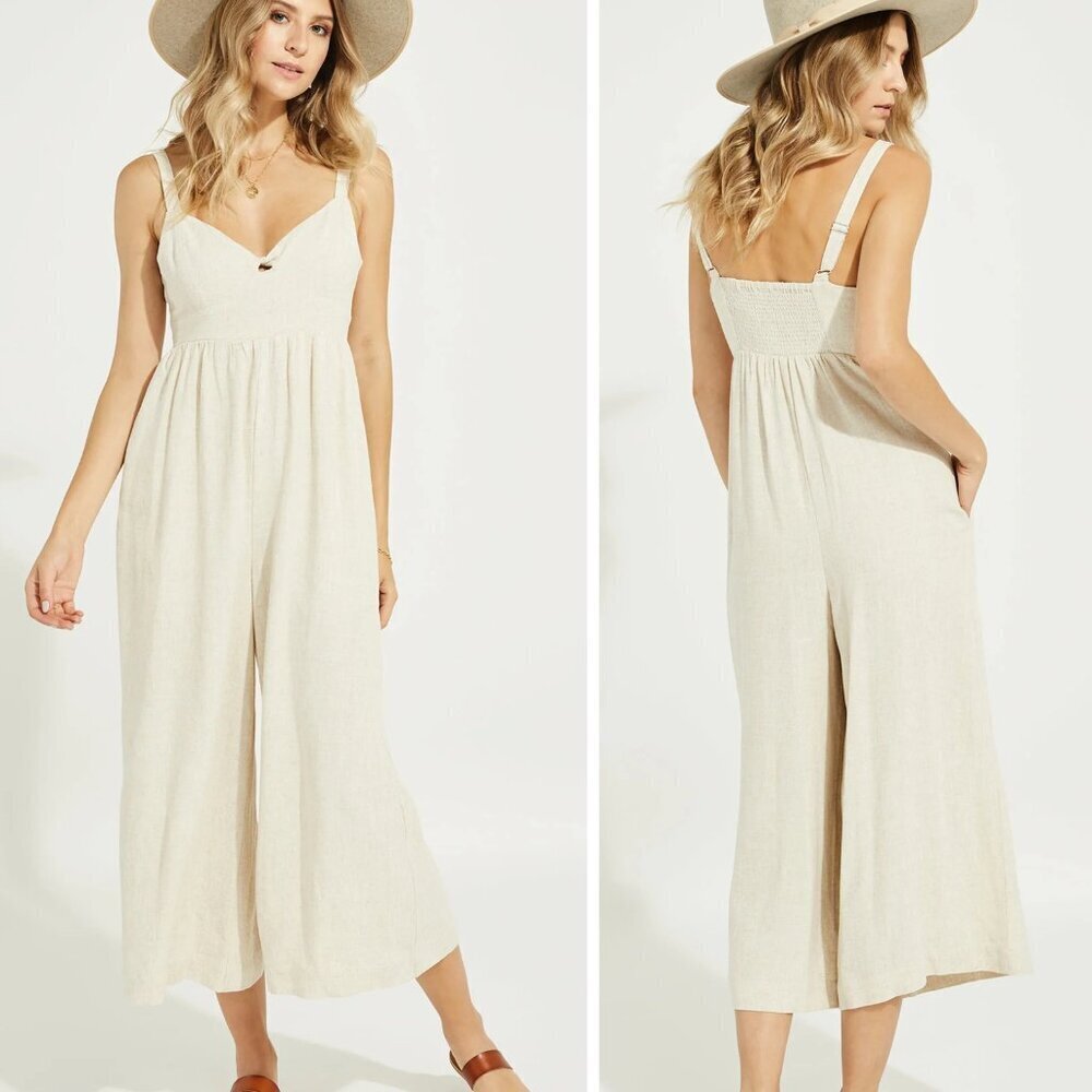 Gentle Fawn Tropez Jumpsuit Natural Linen Blend Jumpsuit - 37336
